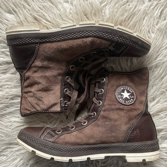 Converse Chocolate Brown Chuck Taylor Outsider Hi Suede Leather Lace-Up Boots 11 main image 5